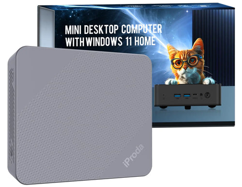 iProda Mini PC with Intel Alder Lake N97 CPU (up to 3.6GHz) Mini Desktop Computer PC Windows 11 Home Mini Computer with 16GB DDR4 512GB SSD 4K Dual Display Micro PC Bluetooth5.2/WiFi6/USB3.2