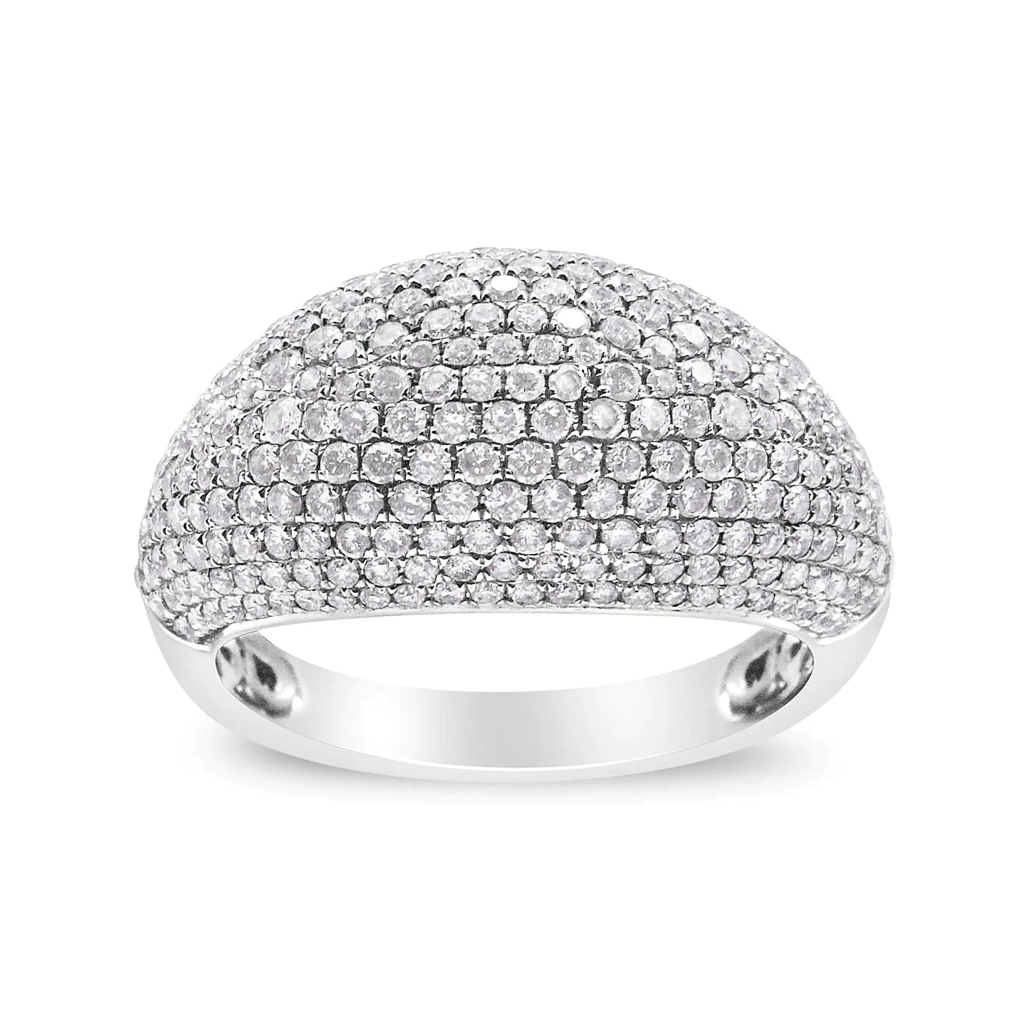 14K White Gold 1 3/4 Cttw Round-Cut Diamond Cluster Band Ring (G-H Color, SI1-SI2 Clarity) WEM Support (www.WEM.support)