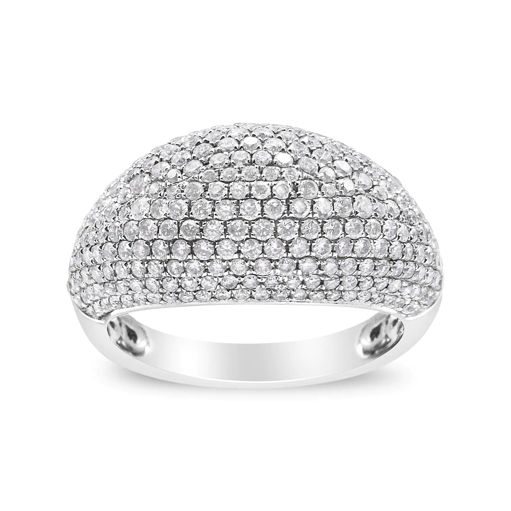 14K White Gold 1 3/4 Cttw Round-Cut Diamond Cluster Band Ring (G-H Color, SI1-SI2 Clarity) WEM Support (www.WEM.support)