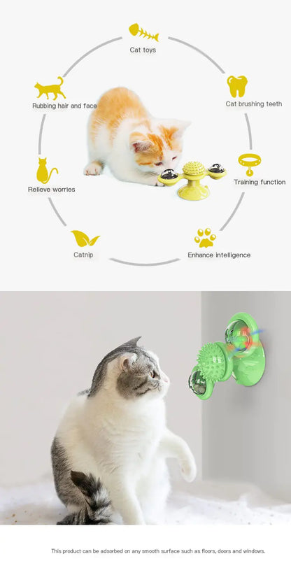 Brinquedo Giratório de Vento para Gatos