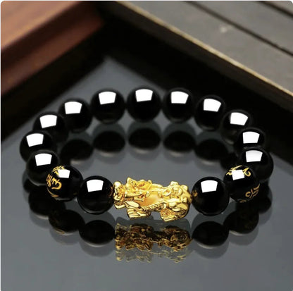 Vietnam Sand Gold Obsidian Bracelet for Men and Women WEM Support (www.WEM.support)