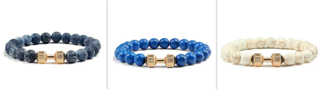 Turquoise Energy Gun Black Electroplated Alloy Barbell Bracelet WEM Support (www.WEM.support)