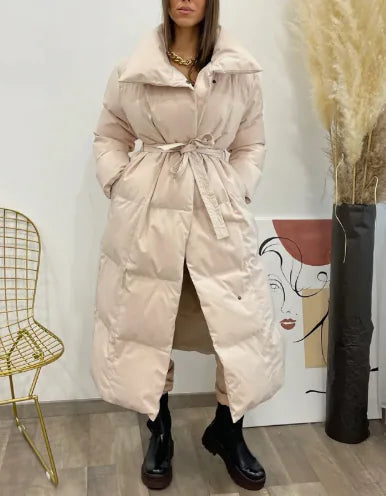 Women's Oversized Fashion Parka with Covered Buttons WEM Support (www.WEM.support)