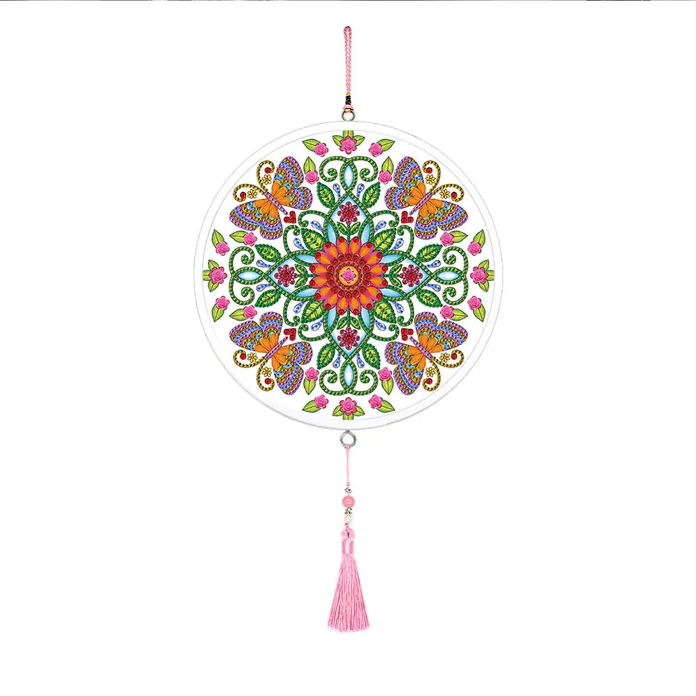 Butterfly Diamond Painting Pendant with Tassel Design