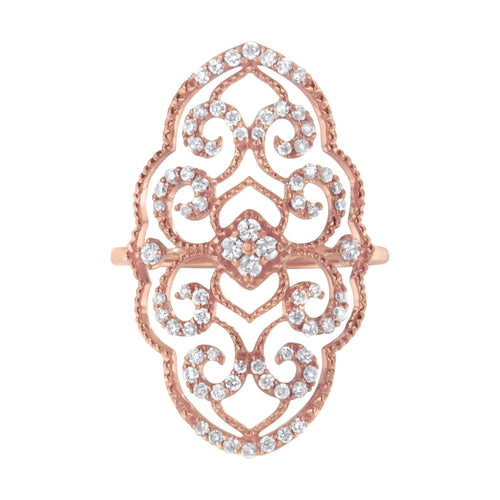 10KT Rose Gold Diamond Cocktail Ring (1/2 cttw, H-I Color, I1-I2 Clarity) WEM Support (www.WEM.support)