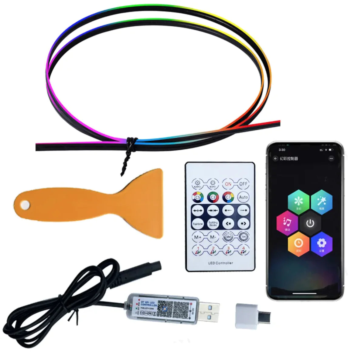 Luz Ambiente Musical USB Para Carro WEM Support (www.WEM.support)