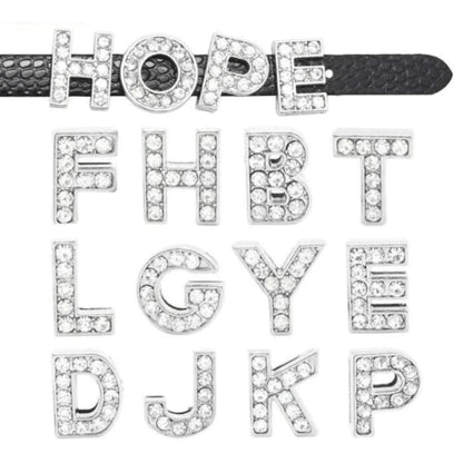 Pavé Letters -Silver Charms WEM Support (www.WEM.support)