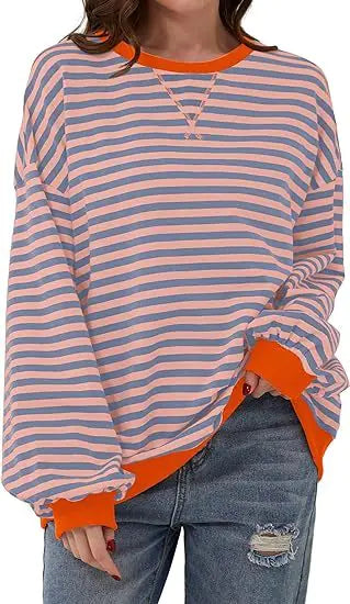 Striped Sweatshirt In Contrasting Colors WEM Support (www.WEM.support)