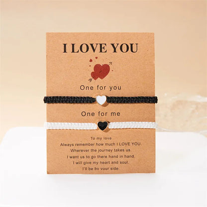 Heart-Shaped Woven Couple Bracelet WEM Support (www.WEM.support)