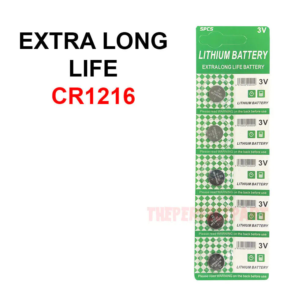 5 PCS New Lithium Battery 3V CR1216 /CR 1216 Button Cell Watch Calculator Long WEM Support (www.WEM.support)