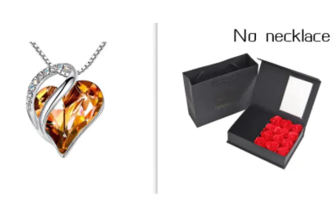 CrystalHeart Heart-Shaped Pendant Necklace WEM Support (www.WEM.support)