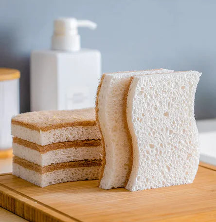 Wooden Paddle Dish Cotton Sponge WEM Support (www.WEM.support)