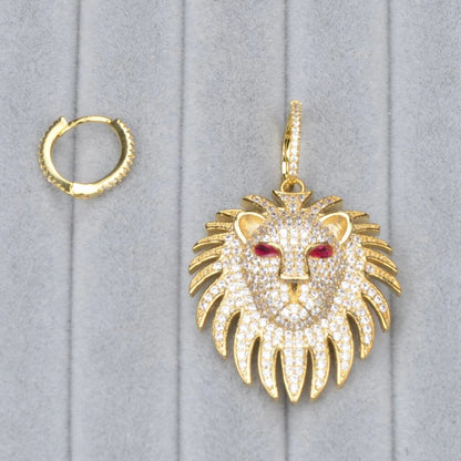 Lion Asymmetry Earrings for Women WEM Support (www.WEM.support)
