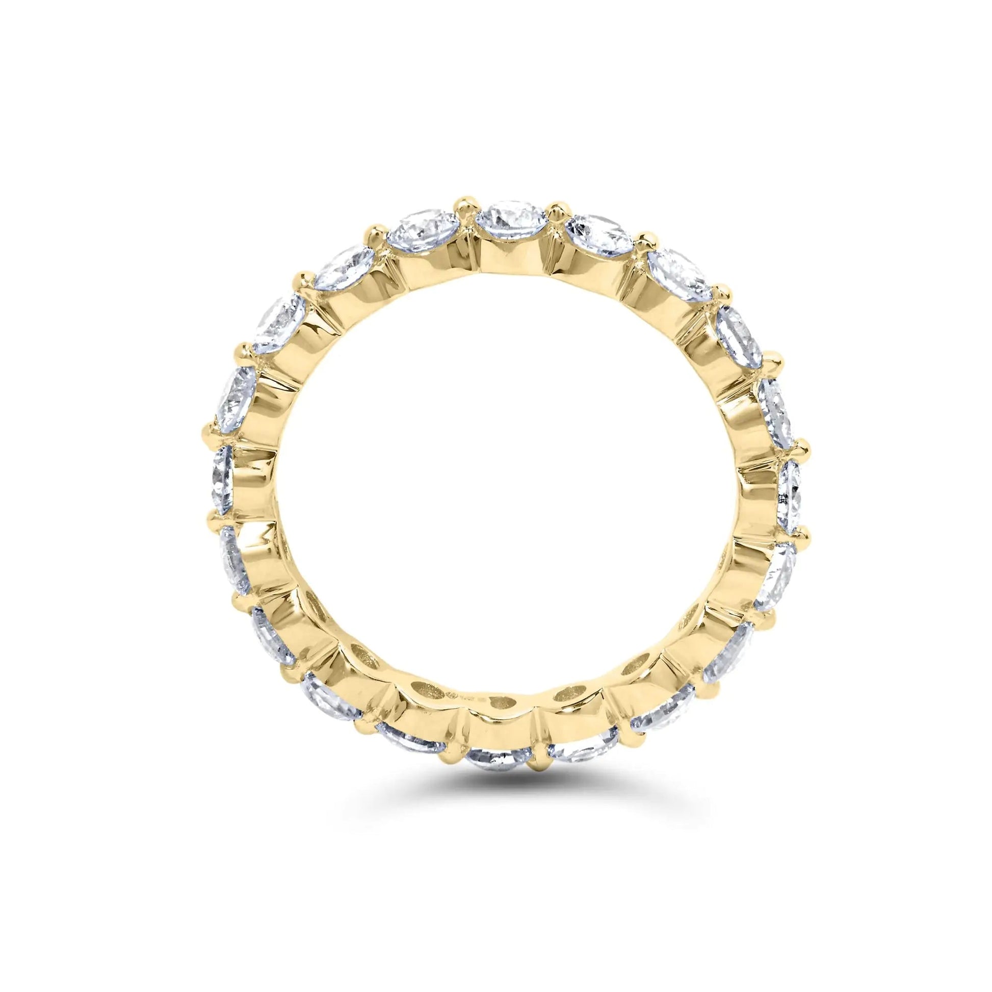 14K Yellow Gold 2.0 Cttw 2 Prong Set Diamond Eternity Band Ring (SI1-SI2 Clarity, I-J Color) WEM Support (www.WEM.support)