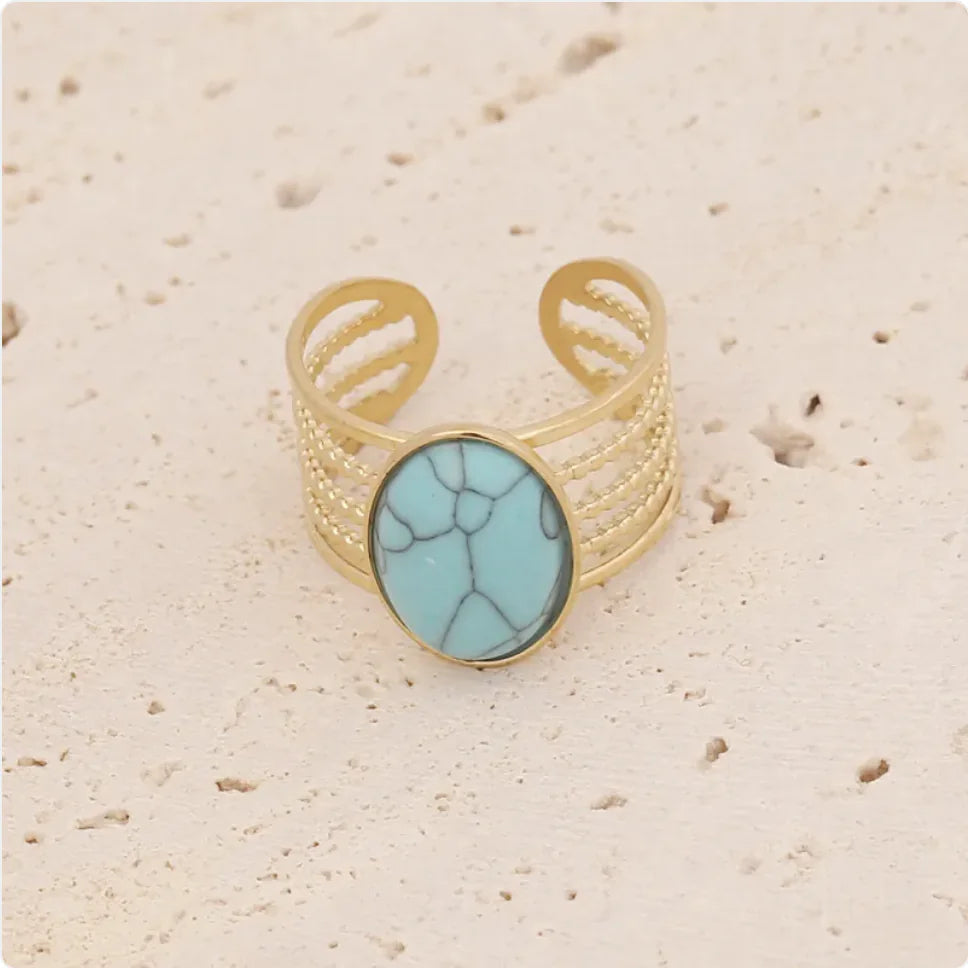 Women's Star & Moon Stainless Steel Ring WEM Support (www.WEM.support)