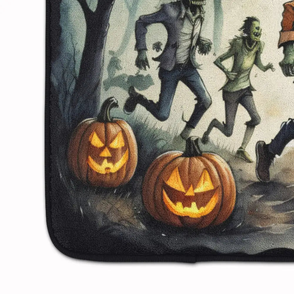 Zombies Spooky Halloween Memory Foam Kitchen Mat WEM Support (www.WEM.support)