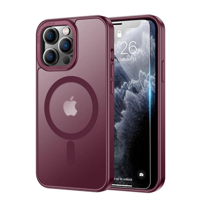 LUHOURI Magnetic for iPhone 13 Pro Max Case with Built-in Kickstand,Screen Protector Included,[Compatible with Magsafe],Slim Fit Shockproof Crystal Cover iPhone 13 Pro Max 6.7" Phone Case Clear Blue HejK.com