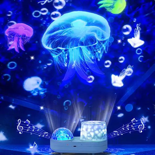 Luz de Projeção Musical Rotativa LED 3D Oceano Estrelado WEM Support (www.WEM.support)