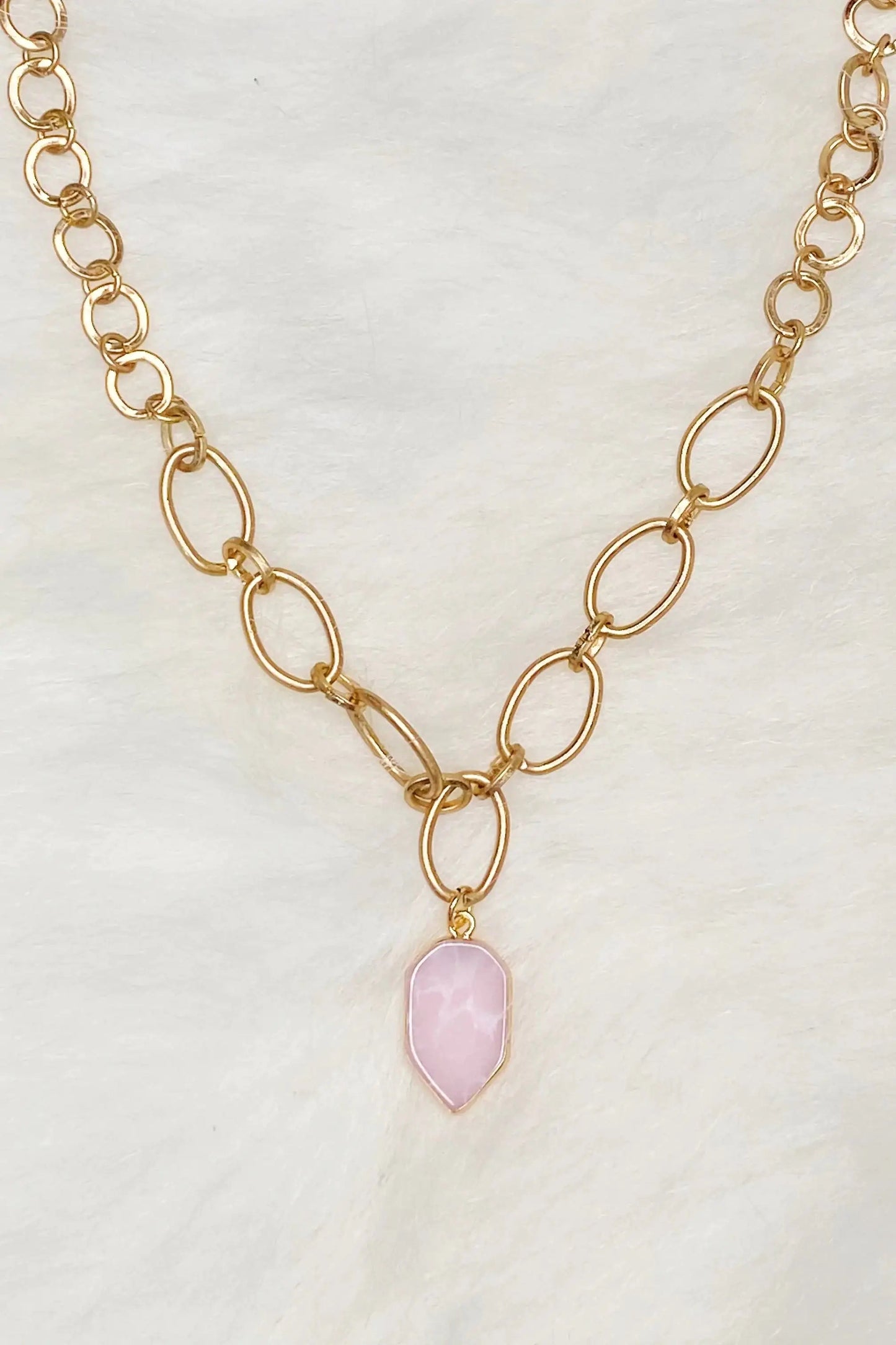 Heart Of Natural Stone Necklace, Black WEM Support (www.WEM.support)