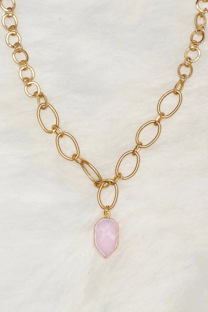 Heart Of Natural Stone Necklace, Black WEM Support (www.WEM.support)