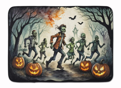 Zombies Spooky Halloween Memory Foam Kitchen Mat WEM Support (www.WEM.support)