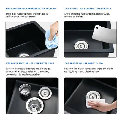 Table Sink With Basket Filter WEM Support (www.WEM.support)