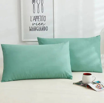 A Pair Of Pure Color Cotton Pillowcases WEM Support (www.WEM.support)