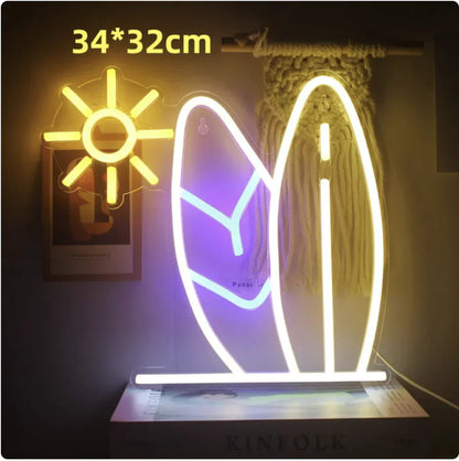 LED Neon Light Spaceman & Planet Wall Decor WEM Support (www.WEM.support)