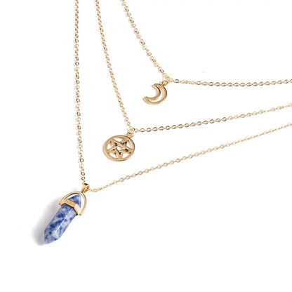 Hexagonal Column Quartz Necklaces Pendant WEM Support (www.WEM.support)