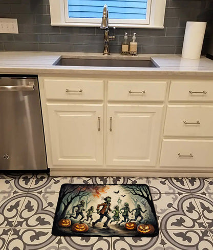 Zombies Spooky Halloween Memory Foam Kitchen Mat WEM Support (www.WEM.support)