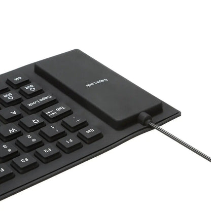 Waterproof Silicone Keyboard Foldable Flexible USB Dustproof DirtProof Full Size WEM Support (www.WEM.support)