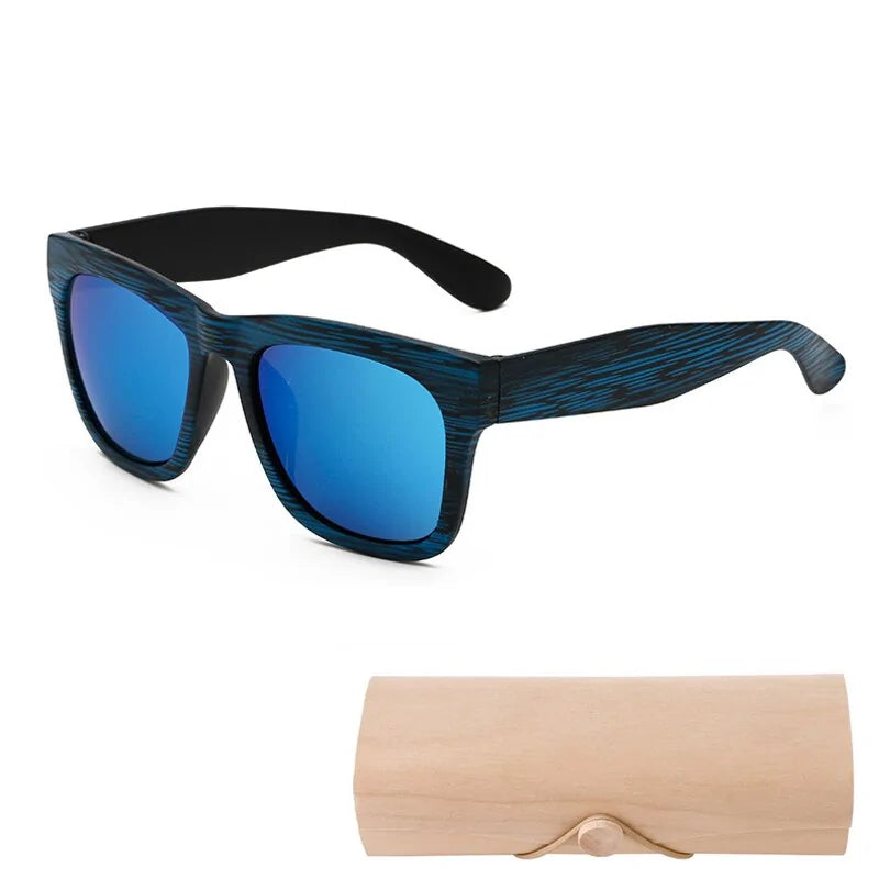 Square Bamboo  Retro Sunglasses WEM Support (www.WEM.support)