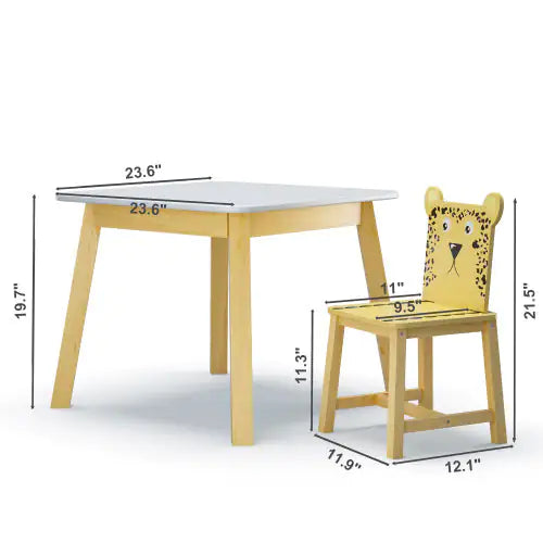 Solid Wood Children's Table And Chair 5-piece Set WEM Support (www.WEM.support)