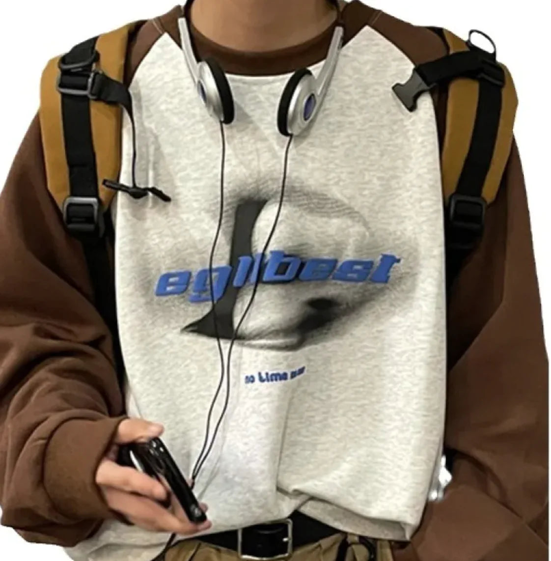 Virtual Shadow Printed Long-Sleeved Sweater WEM Support (www.WEM.support)