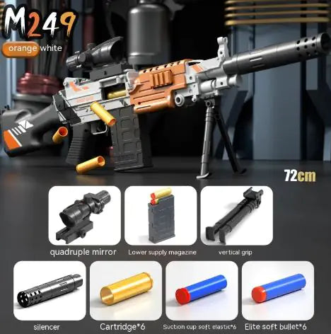 M249 Manual Soft Bullet Gun Toy WEM Support (www.WEM.support)