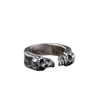 925 Thai Silver Engraved Skull Ring - Catch Cards