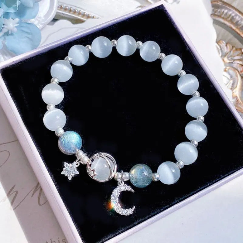 Lucky Beads Vintage Gray Moonstone Bracelet WEM Support (www.WEM.support)