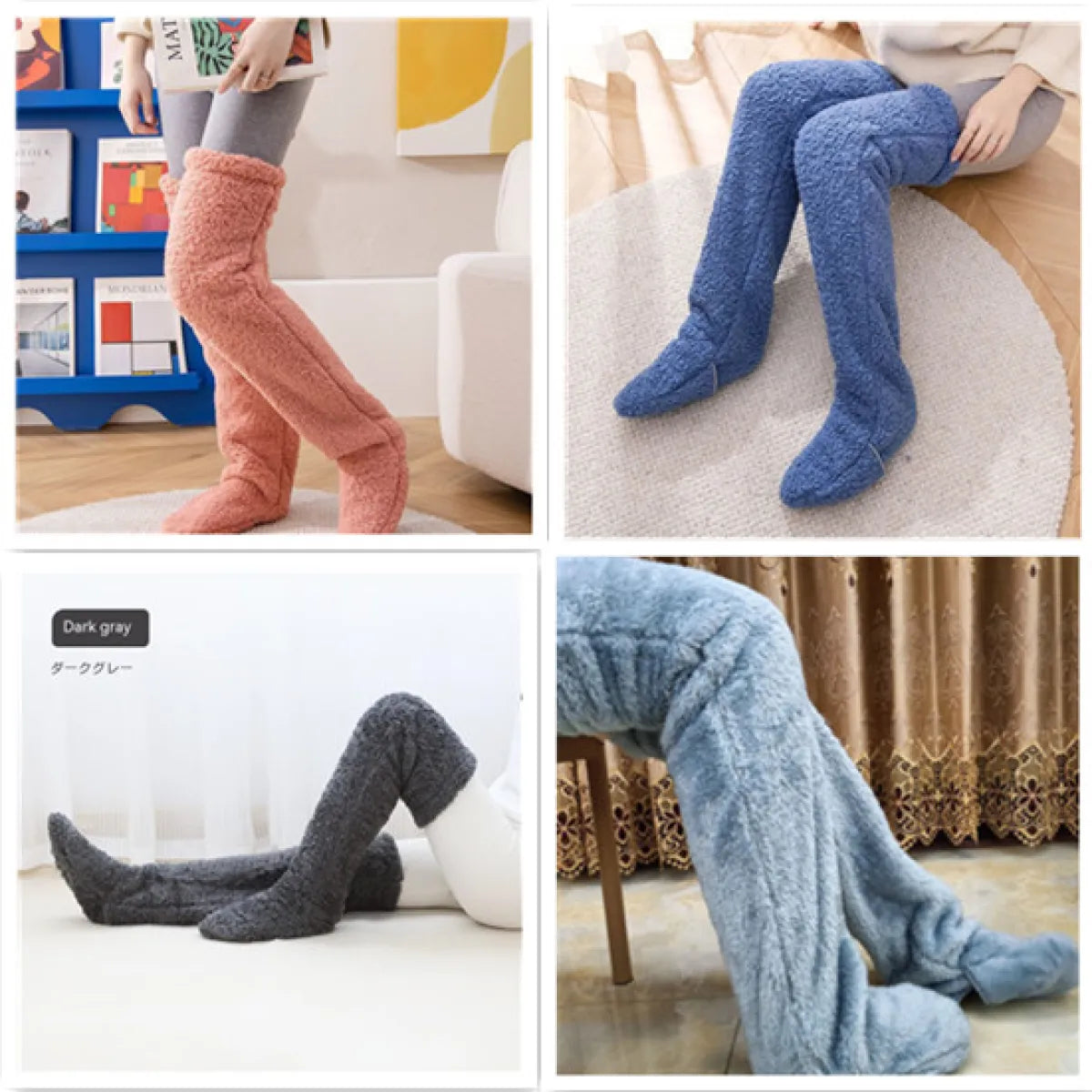 Over Knee High Fuzzy Winter Warm Socks WEM Support (www.WEM.support)