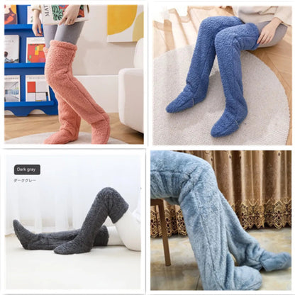 Over Knee High Fuzzy Winter Warm Socks WEM Support (www.WEM.support)