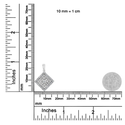 Collier Pendentif Carré en Or Blanc 10KT avec 1/2 Carat de Diamants (Couleur I-J, Clarté I2-I3) WEM Support (www.WEM.support)