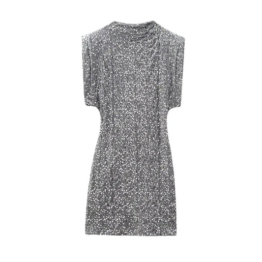 Winter Sleeveless Beaded Mini Dress WEM Support (www.WEM.support)