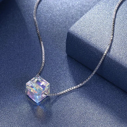 Cube Aurora Borealis Necklace WEM Support (www.WEM.support)