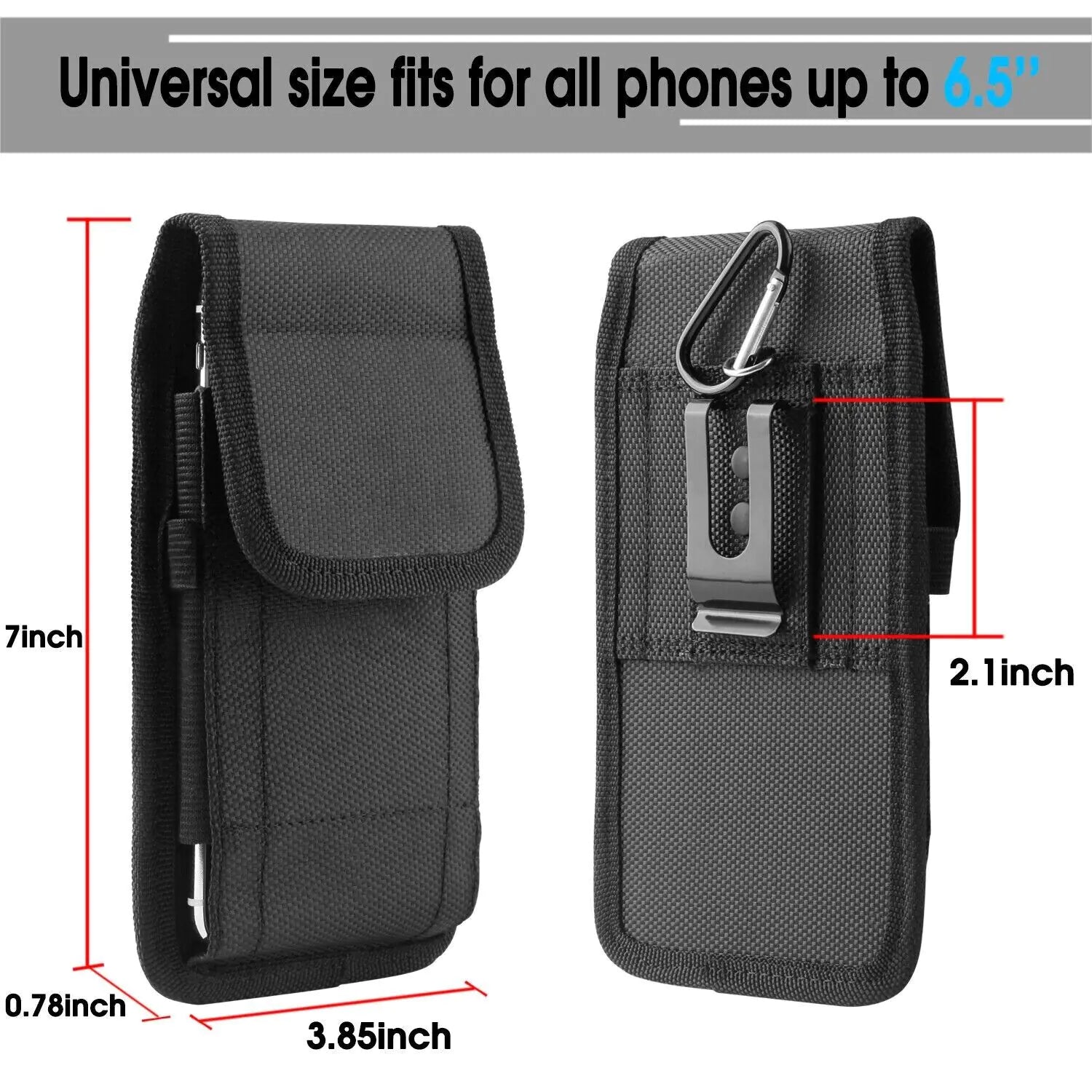 Vertical Cell Phone Holster Pouch Wallet Case With Belt Clip For iPhone Samsung WEM Support (www.WEM.support)