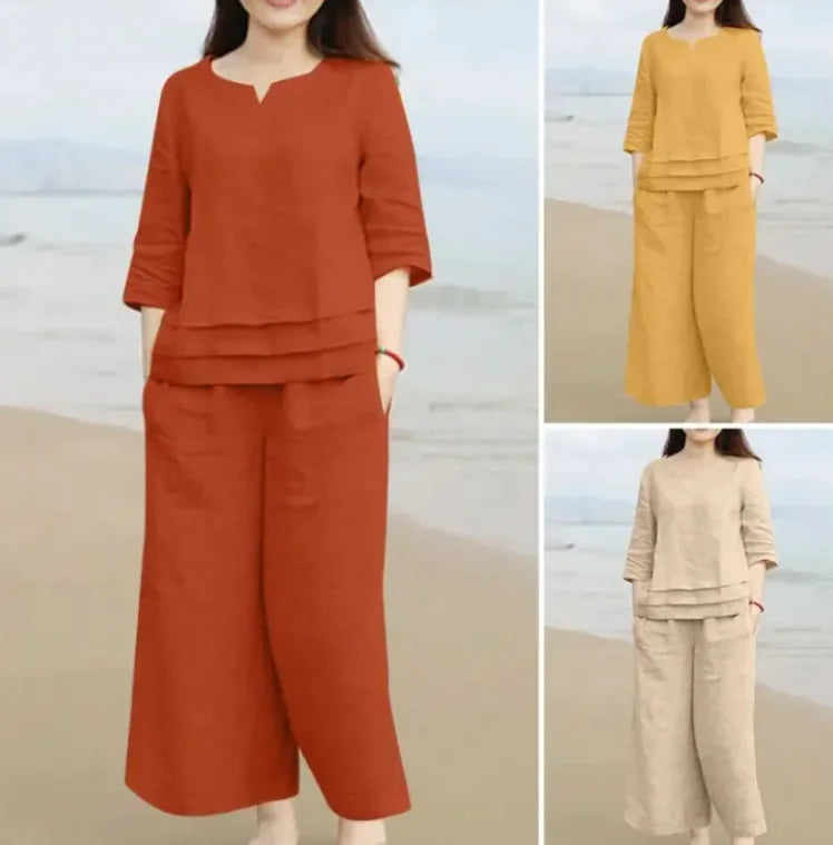 Casual Women Loose Shirt Trousers Suit WEM Support (www.WEM.support)