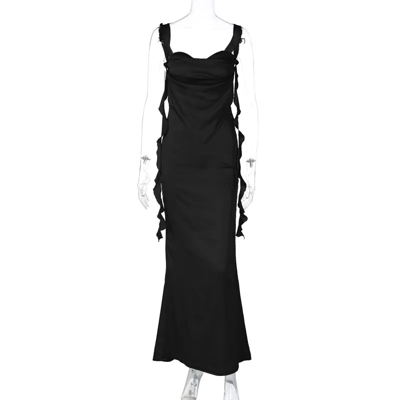 Lace Sling Backless Fashion Ruffles Ribbon Dress WEM Support (www.WEM.support)