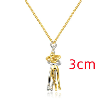 Couple Hugging Pendant Necklace for Women WEM Support (www.WEM.support)