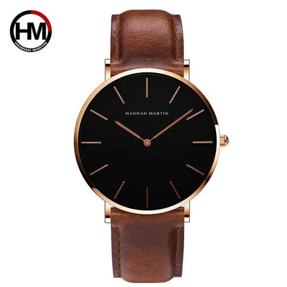 High-Quality Rose Gold Dial Leather Watch WEM Support (www.WEM.support)