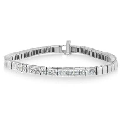 14K White Gold Princess Cut Diamond Bracelet (1.00 cttw, H-I Color, SI1-SI2 Clarity) WEM Support (www.WEM.support)