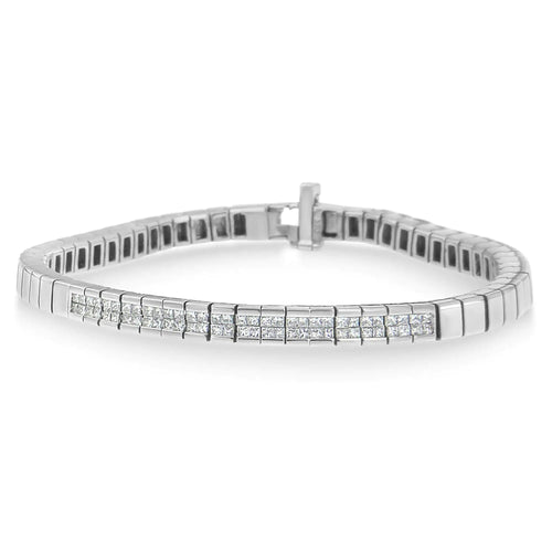 14K White Gold Princess Cut Diamond Bracelet (1.00 cttw, H-I Color, SI1-SI2 Clarity) WEM Support (www.WEM.support)