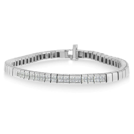 14K White Gold Princess Cut Diamond Bracelet (1.00 cttw, H-I Color, SI1-SI2 Clarity) WEM Support (www.WEM.support)